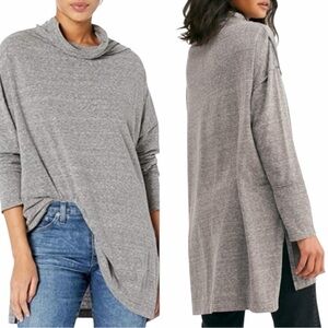 We The Free Bella Vista Oversized Tunic Top Gray – Cozy Cowl Neck Boho M